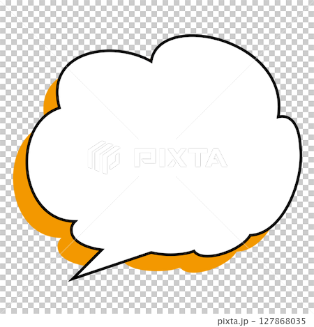 シンプルな吹き出しのイラスト　もこもこ 127868035