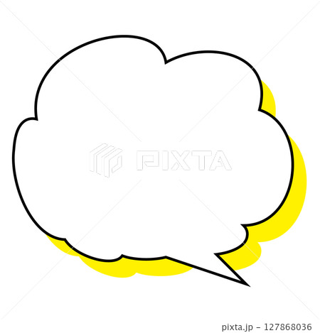 シンプルな吹き出しのイラスト もこもこ シンプルな吹き出しのイラスト もこもこ 127868036