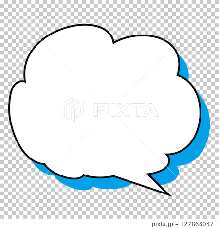 シンプルな吹き出しのイラスト もこもこ シンプルな吹き出しのイラスト もこもこ 127868037