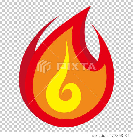 白色背景上的簡單平面火焰圖標 白色背景上的簡單平面火焰圖標 127868106