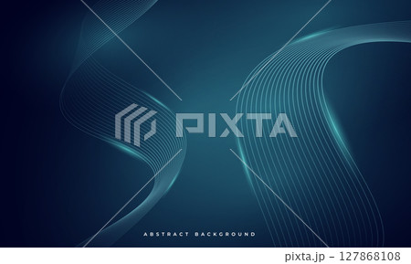 Abstract dark blue vector background with glowing blue wavy lines Abstract dark blue vector background with glowing blue wavy lines 127868108