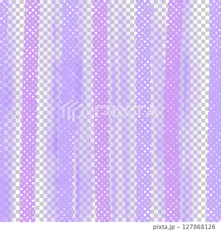 パープルのぼんやりした水彩とドットのストライプ背景イラスト 127868126