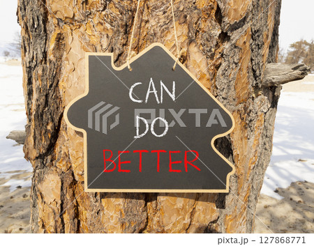 Can do better symbol. Concept words Can do better on beautiful blackboard. Beautiful old tree and sand beach background. Business and can do better concept. Copy space. Can do better symbol. Concept words Can do better on beautiful blackboard. Beautiful old tree and sand beach background. Business and can do better concept. Copy space. 127868771