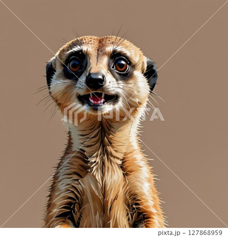 かわいいドット絵 ミーアキャットさん ラインスタンプ風 かわいいドット絵 ミーアキャットさん ラインスタンプ風 127868959