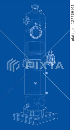 Industrial tank. Vector rendering of 3d 127869161