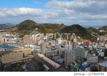 福岡県 北九州市 門司港レトロ展望室からの街の眺め 福岡県 北九州市 門司港レトロ展望室からの街の眺め 127869784