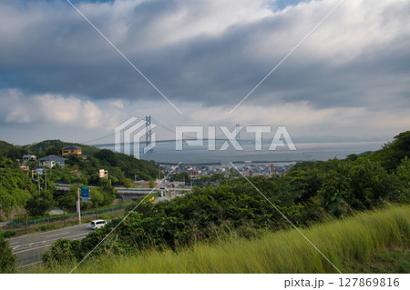 明石海峡大橋の写真 淡路島より 明石海峡大橋の写真 淡路島より 127869816