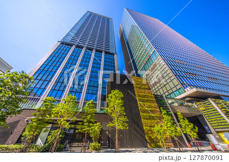 日本の東京都市景観 浜松町駅前の世界貿易センタービルディング南館(画面右)などを望む 日本の東京都市景観 浜松町駅前の世界貿易センタービルディング南館(画面右)などを望む 127870091
