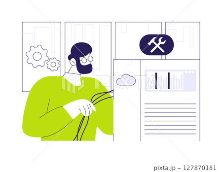 Network system administrator abstract concept vector illustration. 127870181