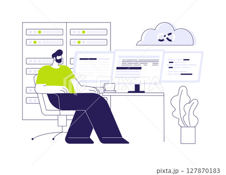 DevOps cloud engineer abstract concept vector illustration. DevOps cloud engineer abstract concept vector illustration. 127870183