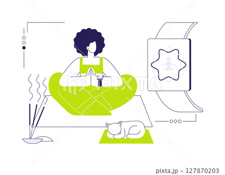 Smartwatch stress tracking abstract concept vector illustration. 127870203