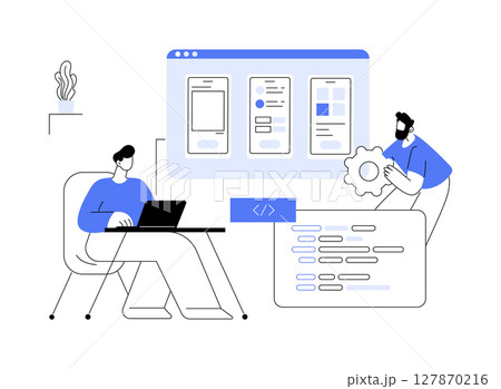 Mobile apps development isolated cartoon vector illustrations. 127870216