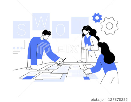 SWOT analysis isolated cartoon vector illustrations. SWOT analysis isolated cartoon vector illustrations. 127870225