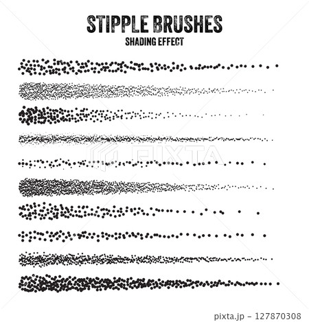 Ink scatter brush, stipple drawing and...のイラスト素材 [127870308] - PIXTA