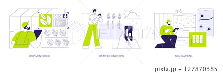 Sensors use in agriculture isolated cartoon vector illustrations se 127870385
