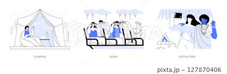 Concept tour isolated cartoon vector illustrations se 127870406