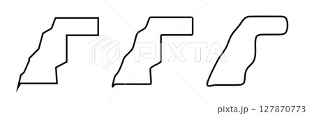 Western Sahara country black outline silhouettes in three different levels of smoothness. Simplified maps. Vector icons isolated on white background. Western Sahara country black outline silhouettes in three different levels of smoothness. Simplified maps. Vector icons isolated on white background. 127870773