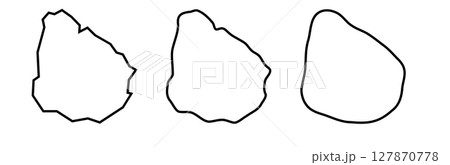 Uruguay country black outline silhouettes in three different levels of smoothness. Simplified maps. Vector icons isolated on white background. Uruguay country black outline silhouettes in three different levels of smoothness. Simplified maps. Vector icons isolated on white background. 127870778