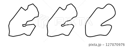 Djibouti country black outline silhouettes in three different levels of smoothness. Simplified maps. Vector icons isolated on white background. 127870976