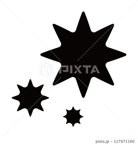 イラスト素材:シンプルなギザギザのシルエット イラスト素材:シンプルなギザギザのシルエット 127871160