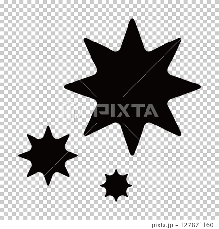 イラスト素材:シンプルなギザギザのシルエット イラスト素材:シンプルなギザギザのシルエット 127871160