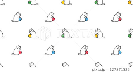 cat seamless pattern yarn ball kitten calico doodle cartoon pet animal illustration tile background gift wrapping paper scarf isolated repeat wallpaper cat seamless pattern yarn ball kitten calico doodle cartoon pet animal illustration tile background gift wrapping paper scarf isolated repeat wallpaper 127871523