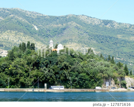Majestic View of Church of St Sunday on Hillside Near Bay of Kotor in Montenegro Majestic View of Church of St Sunday on Hillside Near Bay of Kotor in Montenegro 127871616