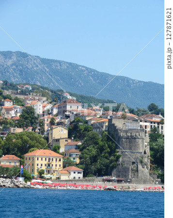 Herceg Novi Citadel Overlooking the Beautiful Bay of Kotor on a Sunny Day 127871621