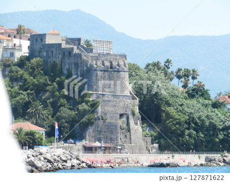 Spectacular View of Herceg Novi Citadel Overlooking the Bay of Kotor in Sunny Montenegro 127871622