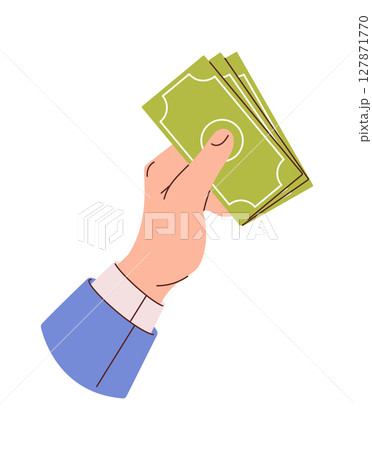 Business hand holding money cash 127871770