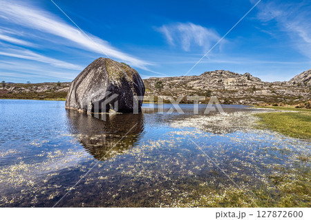 Beautiful lake at top of Penameda hill in national park Peneda Geres in Portugal. Beautiful lake at top of Penameda hill in national park Peneda Geres in Portugal. 127872600