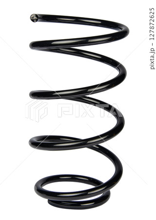 Black Coil Spring Isolated On White Background Black Coil Spring Isolated On White Background 127872625