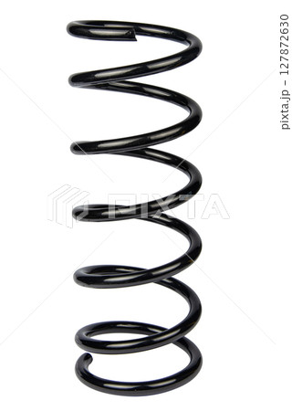 Black Coil Spring Isolated On White Background Black Coil Spring Isolated On White Background 127872630