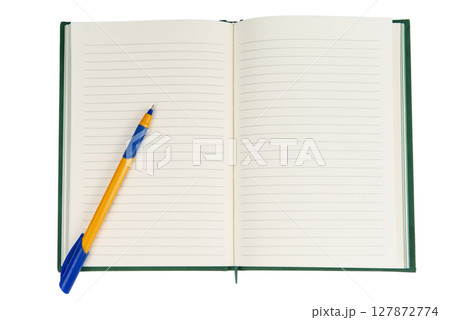 Empty notebook office isolated on white background Empty notebook office isolated on white background 127872774