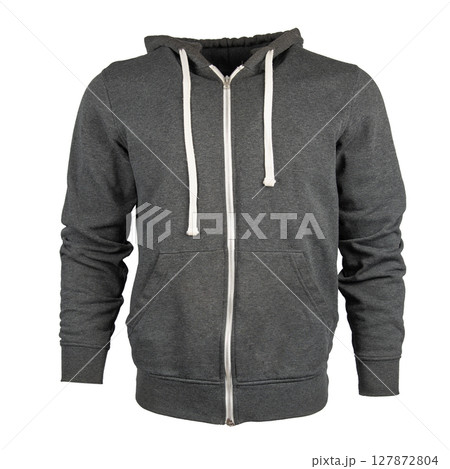 Gray tracksuit on white background Gray tracksuit on white background 127872804