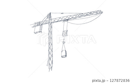 Building crane sketch 127872836