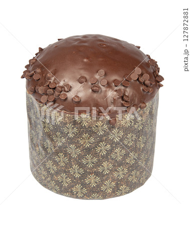 Delicious Easter cake on white background 127872881