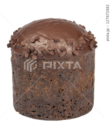 Delicious Easter cake on white background 127872882