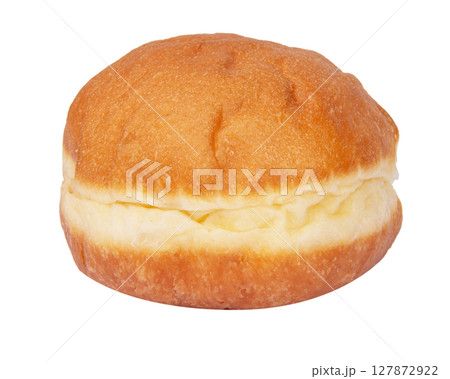 freshly baked jelly donuts isolated on white background 127872922