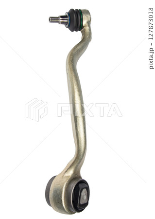 Car front suspension arm set isolated on white background. A set of spare parts for a car suspension. 127873018