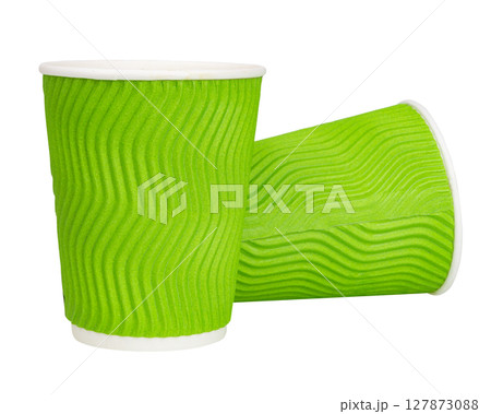 red blank disposable paper coffee cup isolated on white red blank disposable paper coffee cup isolated on white 127873088