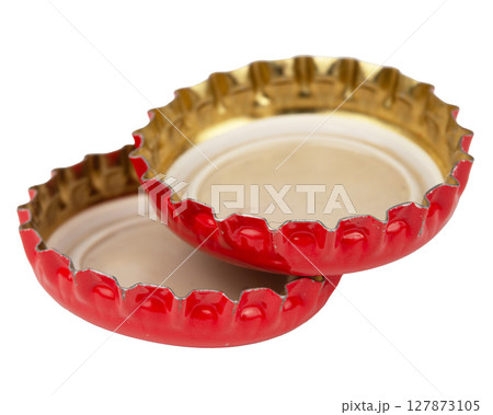 metal cork isolated on white background metal cork isolated on white background 127873105