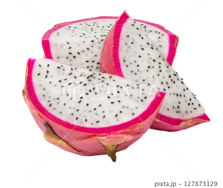 Fresh dragon fruit isolated on white background Fresh dragon fruit isolated on white background 127873129
