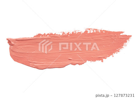 Textured peach color brush strokes isolated on white background 127873231