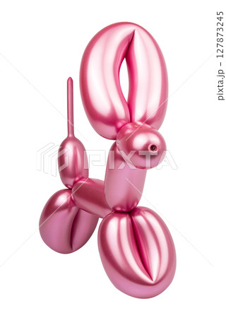 Party festive balloon dog twisting modeling isolated on the white background Party festive balloon dog twisting modeling isolated on the white background 127873245