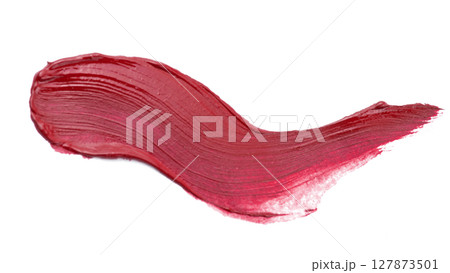 Abstract brushstroke of red paint isolated on white 127873501
