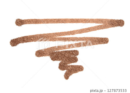 Brown color eyeliner brush paint on background 127873533