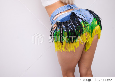 Vibrant and Stylish Fashion Festive Fringe Shorts Featuring an Elegant and Eye catching Design 127874362