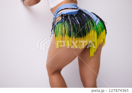Vibrant and Stylish Fashion Festive Fringe Shorts Featuring an Elegant and Eye catching Design 127874365