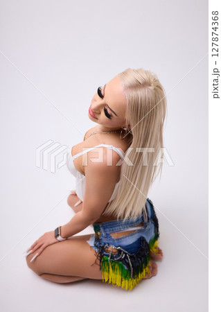 Vibrant and Stylish Fashion Festive Fringe Shorts Featuring an Elegant and Eye catching Design 127874368